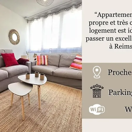 Les 3 Piliers Grand T2 Confortable Avec Parking * Reims