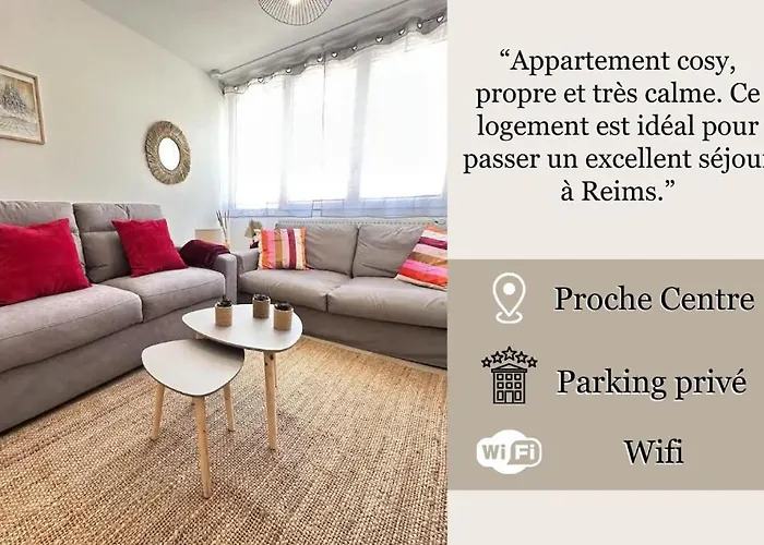 Les 3 Piliers Grand T2 Confortable Avec Parking * Reims